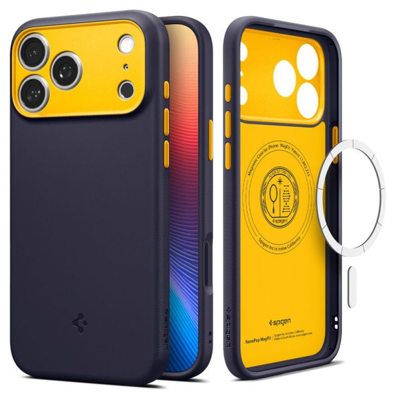 Etui z MagSafe do iPhone 17 Pro, Nano Pop, Blueberry Navy, Spigen