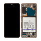 Wyświetlacz do Samsung S21 G991B, Ekran dotykowy z ramką i baterią, Fioletowy, Violet, GH82-27254B, Genuine Service Pack
