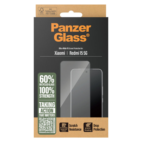 Szkło hartowane UWF do Xiaomi Redmi 15 5G, Czarne, PanzerGlass