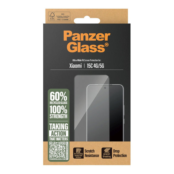 Szkło hartowane UWF do Xiaomi 15C/15C 5G, Czarne, PanzerGlass