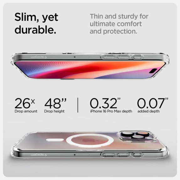 Etui z MagSafe do iPhone 16 Pro, Ultra Hybrid "T", Biały, White, Spigen