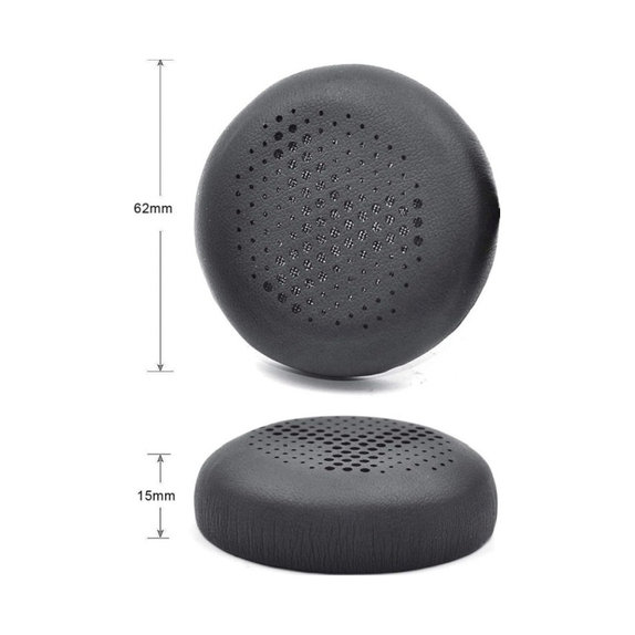 Zapasowe nauszniki do AKG Y500, pianka memory i skóra PU, Czarny, Black, 1 para