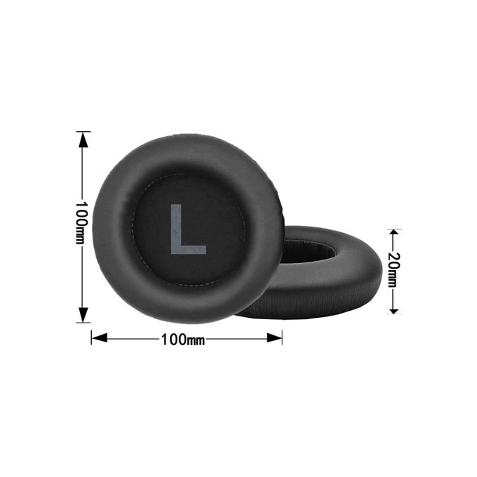 Zapasowe nauszniki do AKG K52, K72, K92, K240, pianka memory i skóra PU, Czarny, Black, 1 para