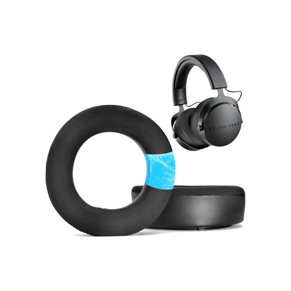 Zapasowe nauszniki do Beyerdynamic DT440, DT660, DT990 Pro, pianka memory i skóra i tkanina i żel chłodzący, Czarny, Black, 1 para