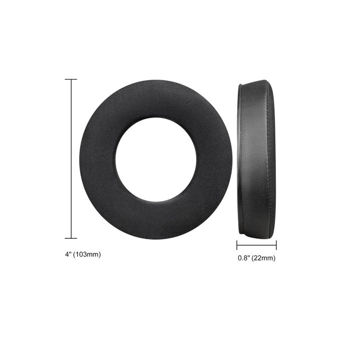 Zapasowe nauszniki do Beyerdynamic DT440, DT660, DT990 Pro, pianka memory i skóra i tkanina i żel chłodzący, Czarny, Black, 1 para