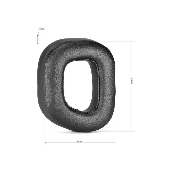 Zapasowe nauszniki do Corsair HS80, pianka memory i skóra PU, Czarny, Black, 1 para