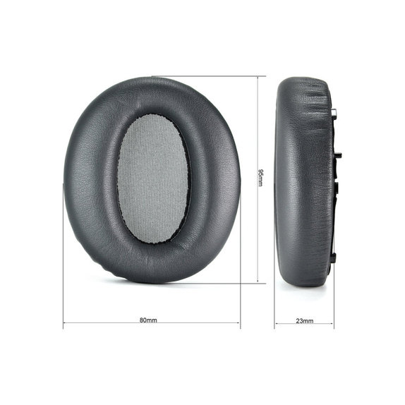 Zapasowe nauszniki do Edifier W820NB, pianka memory i skóra PU, Czarny, Black, 1 para