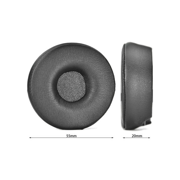 Zapasowe nauszniki do Jabra Engage 55, 65, 75 (Stereo), pianka memory i skóra, Czarny, Black, 1 para