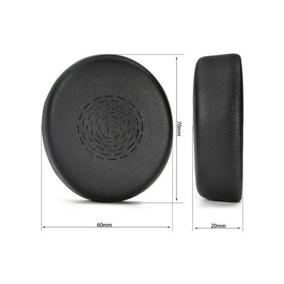 Zapasowe nauszniki do Jabra Evolve2 50, 55, pianka memory i skóra PU, Czarny, Black, 1 para