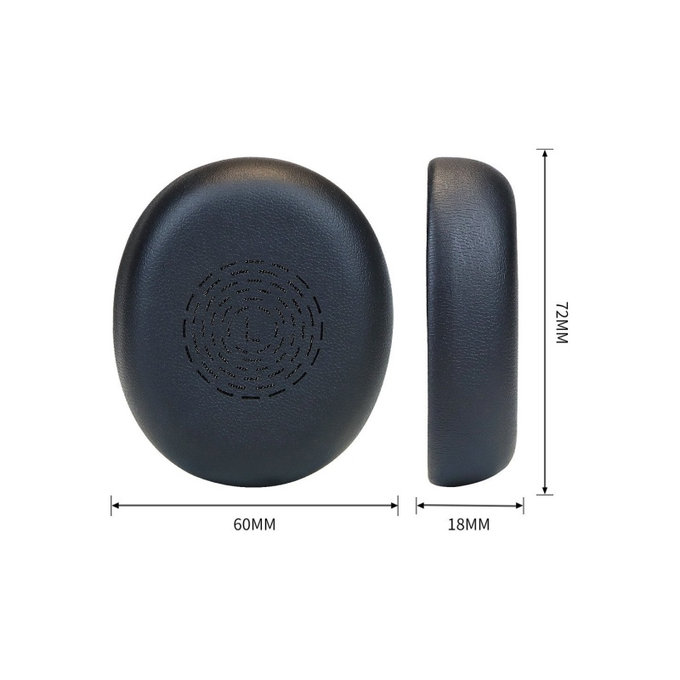 Zapasowe nauszniki do Jabra Evolve2 65 UC/MS (Flex), pianka memory i skóra PU, Czarny, Black, 1 para