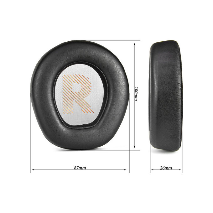 Zapasowe nauszniki do JBL Quantum Q200, Q300, pianka memory i skóra PU, Czarny, Black, 1 para