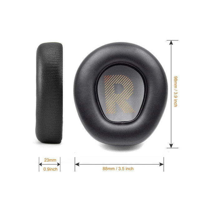 Zapasowe nauszniki do JBL Quantum One, pianka memory i skóra PU, Czarny, Black, 1 para