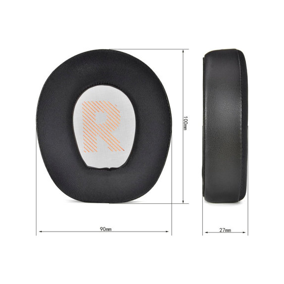 Zapasowe nauszniki do JBL Quantum Q200, Q300, pianka memory i skóra PU i tkanina, Czarny, Black, żel chłodzący, 1 para