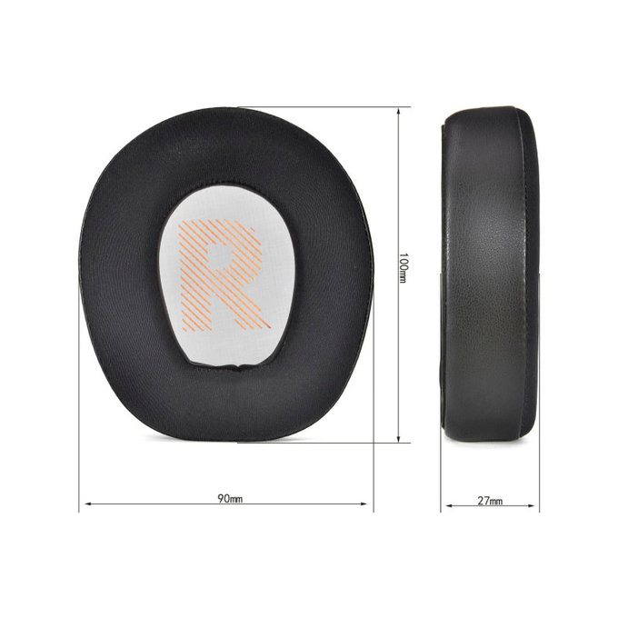 Zapasowe nauszniki do JBL Quantum Q200, Q300, pianka memory i skóra PU i tkanina, Czarny, Black, żel chłodzący, 1 para
