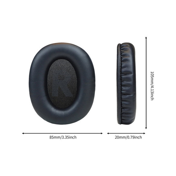 Zapasowe nauszniki do Logitech G Pro X, pianka memory i skóra PU, Czarny, Black, 1 para