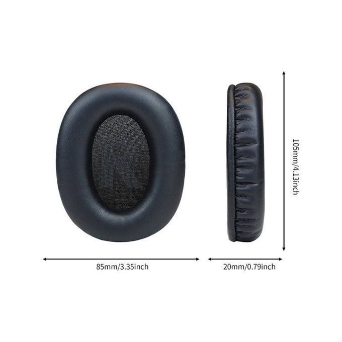 Zapasowe nauszniki do Logitech G Pro X, pianka memory i skóra PU, Czarny, Black, 1 para
