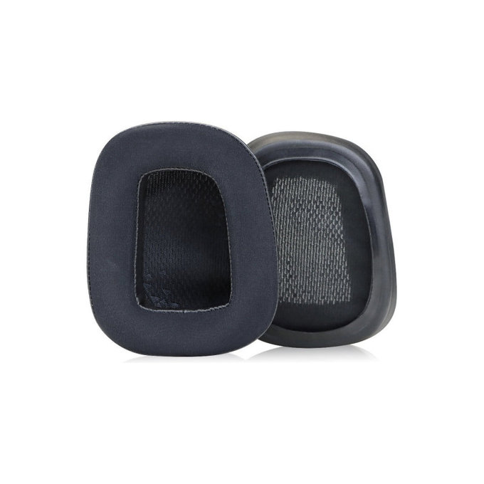 Zapasowe nauszniki do Logitech G633 Artemis, G933 Artemis, pianka memory i tkanina i skóra, Czarny, Black, żel chłodzący, 1 para