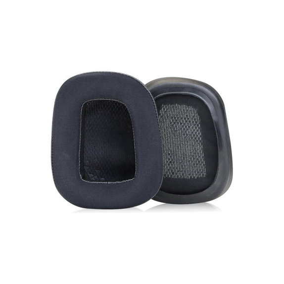 Zapasowe nauszniki do Logitech G633 Artemis, G933 Artemis, pianka memory i tkanina i skóra, Czarny, Black, żel chłodzący, 1 para