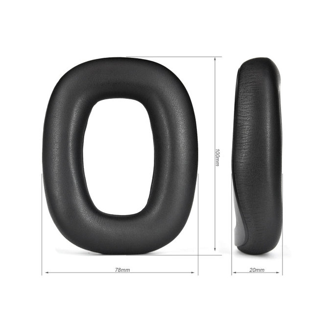Zapasowe nauszniki magnetyczne do Logitech Astro A30, pianka memory i skóra PU, Czarny, Black, 1 para