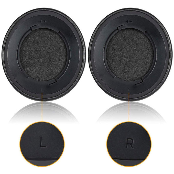 Zapasowe nauszniki do Razer Nari 7.1 THX, pianka memory i skóra PU, Czarny, Black, 1 para