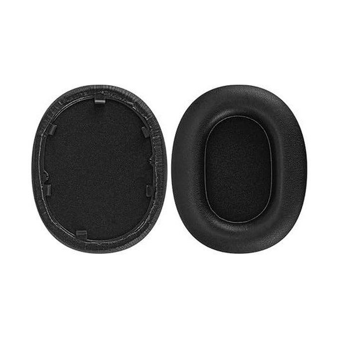 Zapasowe nauszniki do Sony WH-1000XM5, pianka memory i skóra, Czarny, Black, 1 para