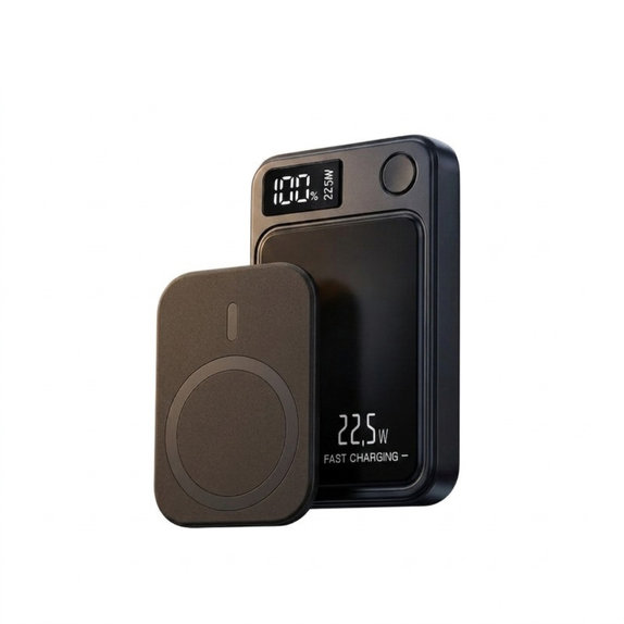 PowerBank MagSafe 5000mAh z wyświetlaczem LED | czarny | FixPremium