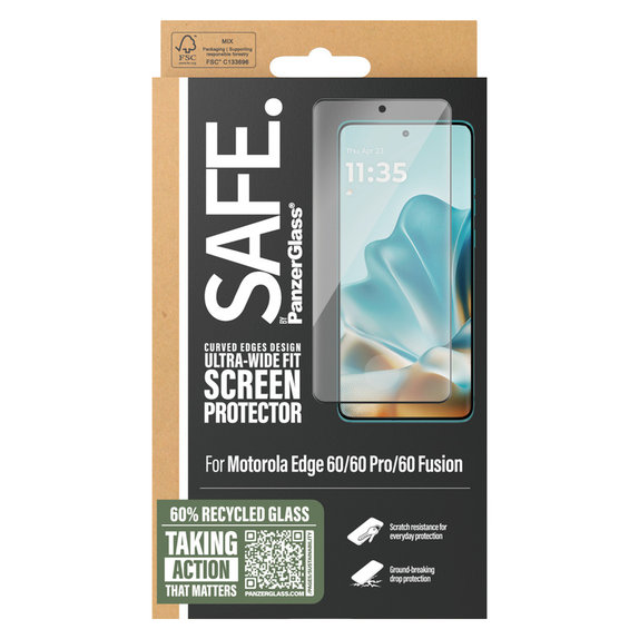 Szkło hartowane UWF do Motorola Edge 60/60 Pro/60 Fusion, Czarne, SAFE by PanzerGlass