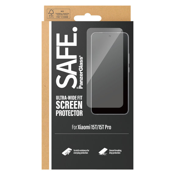 Szkło hartowane UWF do Xiaomi 15T/15T Pro, Czarne, SAFE by PanzerGlass