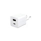 Adapter podróżny Grand Prix USB-C/USB-A, GaN, 35 W PD, srebrno-biały, PanzerGlass