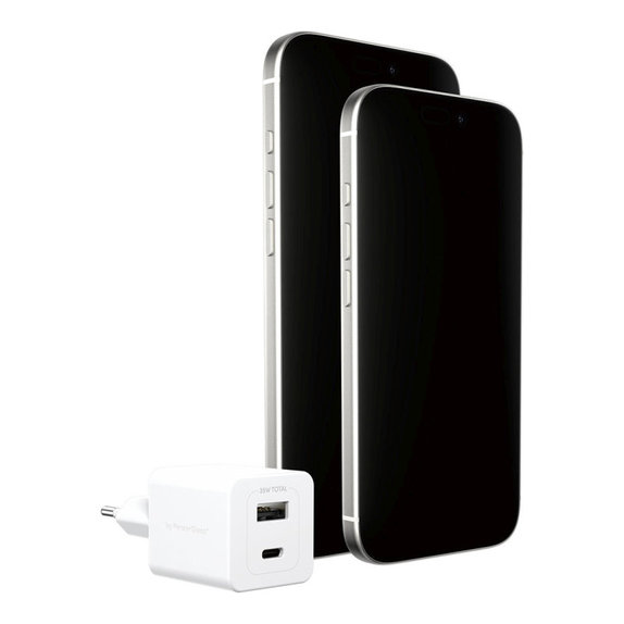 Adapter podróżny Grand Prix USB-C/USB-A, GaN, 35 W PD, srebrno-biały, PanzerGlass