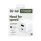 Adapter podróżny Grand Prix USB-C/USB-A, GaN, 35 W PD, srebrno-biały, PanzerGlass
