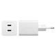 Adapter podróżny Grand Prix 2x USB-C, GaN, 45 W PD, Srebrno-biały, PanzerGlass