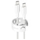 Kabel USB-C, 240 W, Racing, 1,2 m, srebrno-biały, PanzerGlass