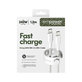 Kabel USB-C, 240 W, Racing, 1,2 m, srebrno-biały, PanzerGlass