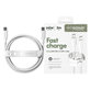 Kabel USB-C, 240 W, Racing, 2 m, Srebrno-biały, PanzerGlass
