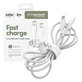 Kabel USB-C, 240 W, Racing, 2 m, Srebrno-biały, PanzerGlass