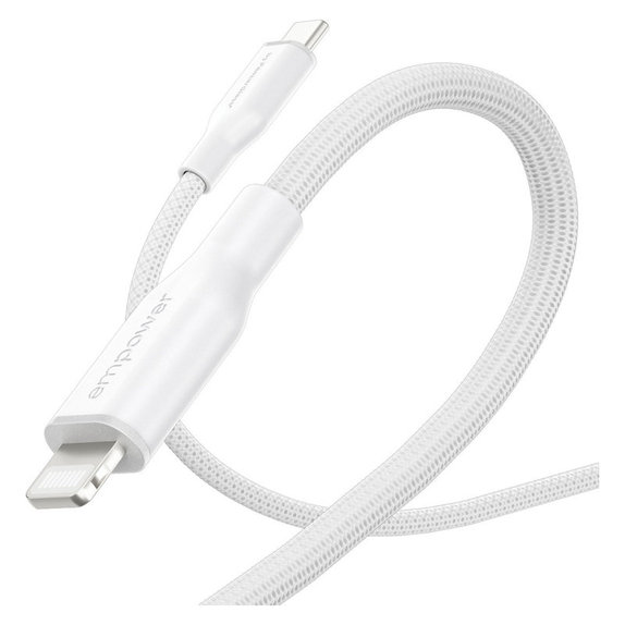 Kabel USB-C/Lightning, 60 W, Racing, 1, 2 m, Srebrno-biały, PanzerGlass
