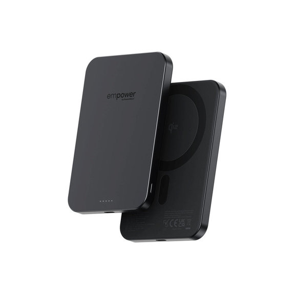 Bezprzewodowy PowerBank 5000 mAh, 20 W, kompatybilny z MagSafe, Qi2/USB-C, Space Black, empower