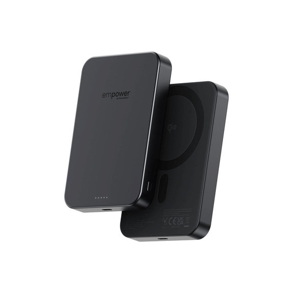 Bezprzewodowy PowerBank 10000 mAh, 20 W, kompatybilny z MagSafe, Qi2/USB-C, Space Black, empower
