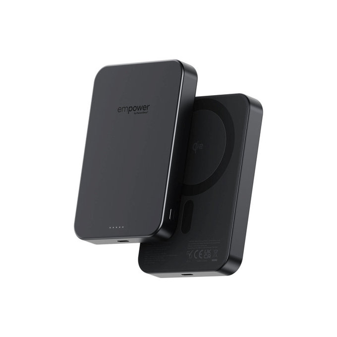 Bezprzewodowy PowerBank 10000 mAh, 20 W, kompatybilny z MagSafe, Qi2/USB-C, Space Black, empower