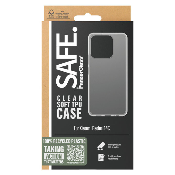 Etui TPU do Xiaomi Redmi 14C, Przezroczyste, SAFE by PanzerGlass