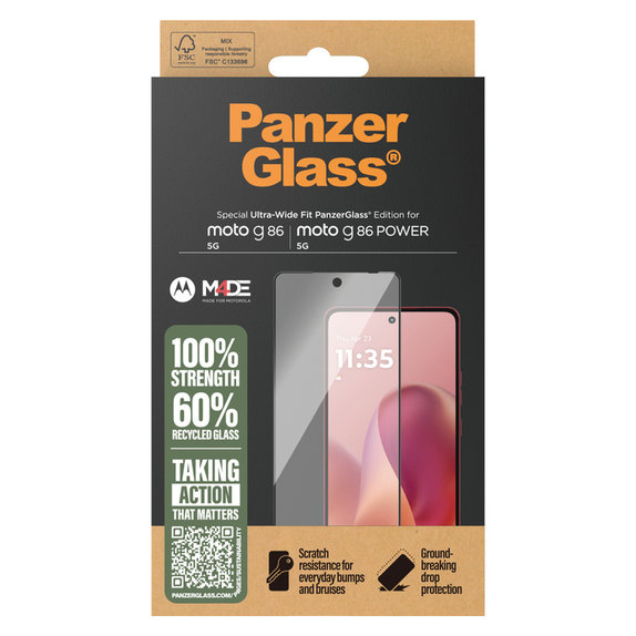 Szkło hartowane UWF do Motorola Moto G86 Power, Czarne, PanzerGlass