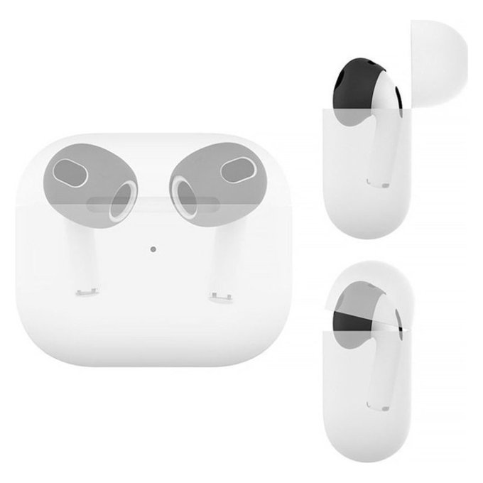 Zapasowe silikonowe końcówki do Apple AirPods 3, Czarny