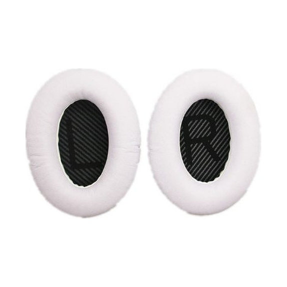 Zapasowe nauszniki do Bose QuietComfort 2, 15, 25 a 35, pianka memory i skóra PU, Black-white, 1 para