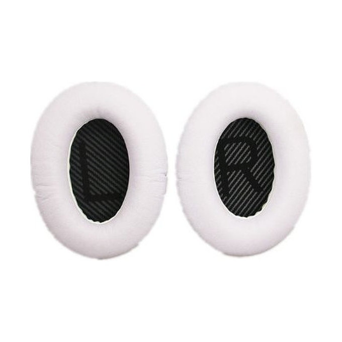 Zapasowe nauszniki do Bose QuietComfort 2, 15, 25 a 35, pianka memory i skóra PU, Black-white, 1 para