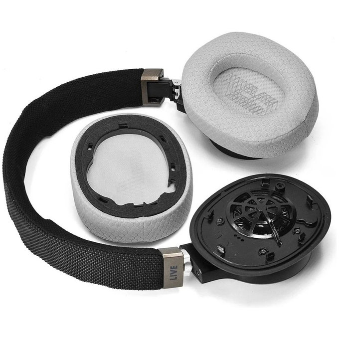 Zapasowe nauszniki do JBL Live 650BTNC, 660NC, E65BTNC, Duet NC, pianka memory i tkanina, Szary, 1 para