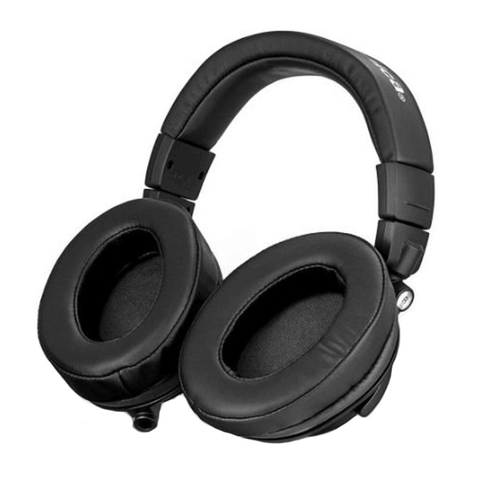 Zapasowe nauszniki do Shure SRH440, pianka memory i skóra PU, Czarny, 1 para