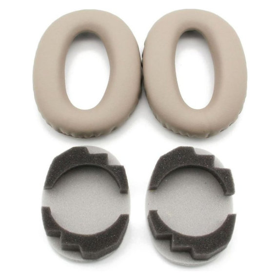 Zapasowe nauszniki do Sony WH-1000XM3, pianka memory i skóra PU, Beżowy, 1 para