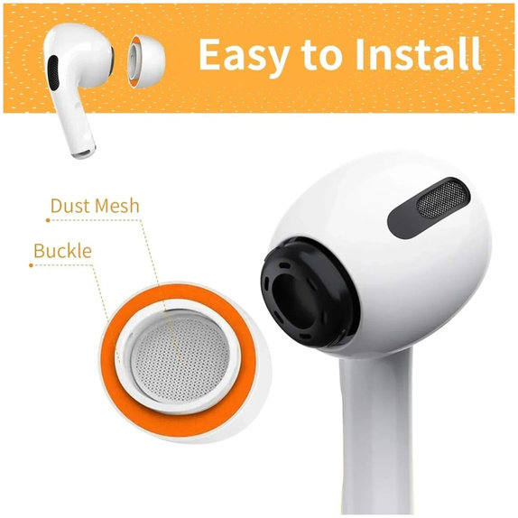 Zapasowe silikonowe końcówki do Apple AirPods 3 Pro, zestaw 3 szt. (L, M, S), Białe