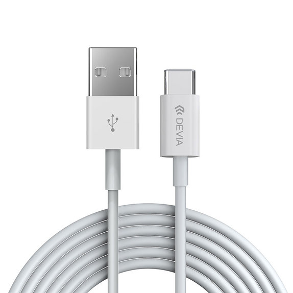 Kabel USB / USB-C Smart, 2.1A, 2m, biały, Devia